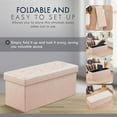 thumbnail image 7 of Ornavo Home 45 Inch Foldable Storage Ottoman Bench, Tufted Large Faux Leather Storage Ottoman, Storage Chest, Foot Rest Stool, Bedroom Bench with Storage - (Cream), 7 of 7