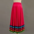 thumbnail image 3 of Kaerm Women Folklorico Dance Skirts Spanish Swing Skirt Mexican Flamenco Folk Dance Performance Hot Pink 75cm 4XL, 3 of 5