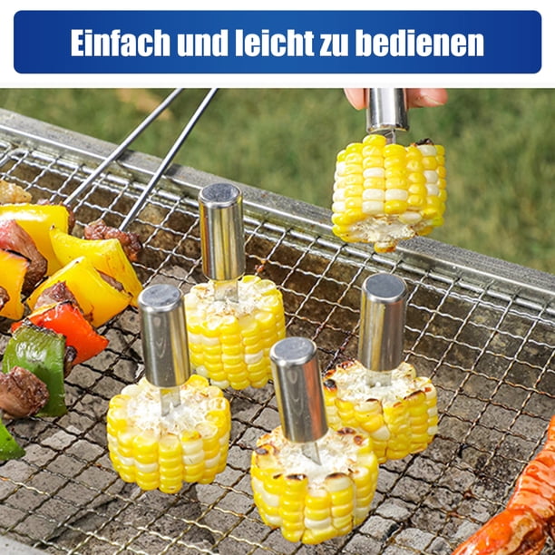 Advancent Pinchos de maíz para barbacoa compactos y portátiles de acero inoxidable Disfrute de deliciosas mazorcas de maíz asadas en cualquier Utensilios de cocina