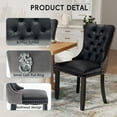 thumbnail image 6 of DONICK Velvet Upholstered Dining Chairs , Kitchen & Dining Room Chairs, Nailheads Tufted, Soft, Solid Wood Frame (Black Grey, Set of 6), 6 of 12