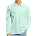 thumbnail image 2 of WTOBBY Men's Raglan Sleeve Performance Shirt with UPF 50+ Sun Block, Lightweight Long Sleeve, and Golf-Ready Design for Breathable Summer Wear ,Mint Green XL, 2 of 7