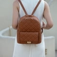 thumbnail image 2 of MKF Collection Dimitria Women Backpack, Quilted and Smooth Bookbag Purse Handbag Fashion Travel Daypack Bag by Mia K - Sand Beige, 2 of 8
