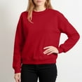 thumbnail image 4 of Oversized Sweatshirt for Women Loose Mock Neck Sweatshirt Casual Comfort Cute No Hood Pullover Sweatshirts Fall Clothes Red 2XL, 4 of 6
