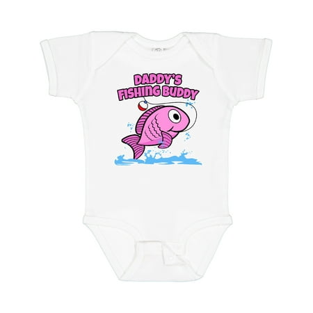 

Inktastic Daddy s Fishing Buddy (pink) Gift Baby Boy or Baby Girl Bodysuit