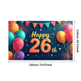 thumbnail image 3 of LUUFILx Colorful Happy Birthday Banner 26th Celebration with Balloons and Confetti for Party Decor Photo Booth Backdrop Background Decoration Event Supplies, 3 of 8
