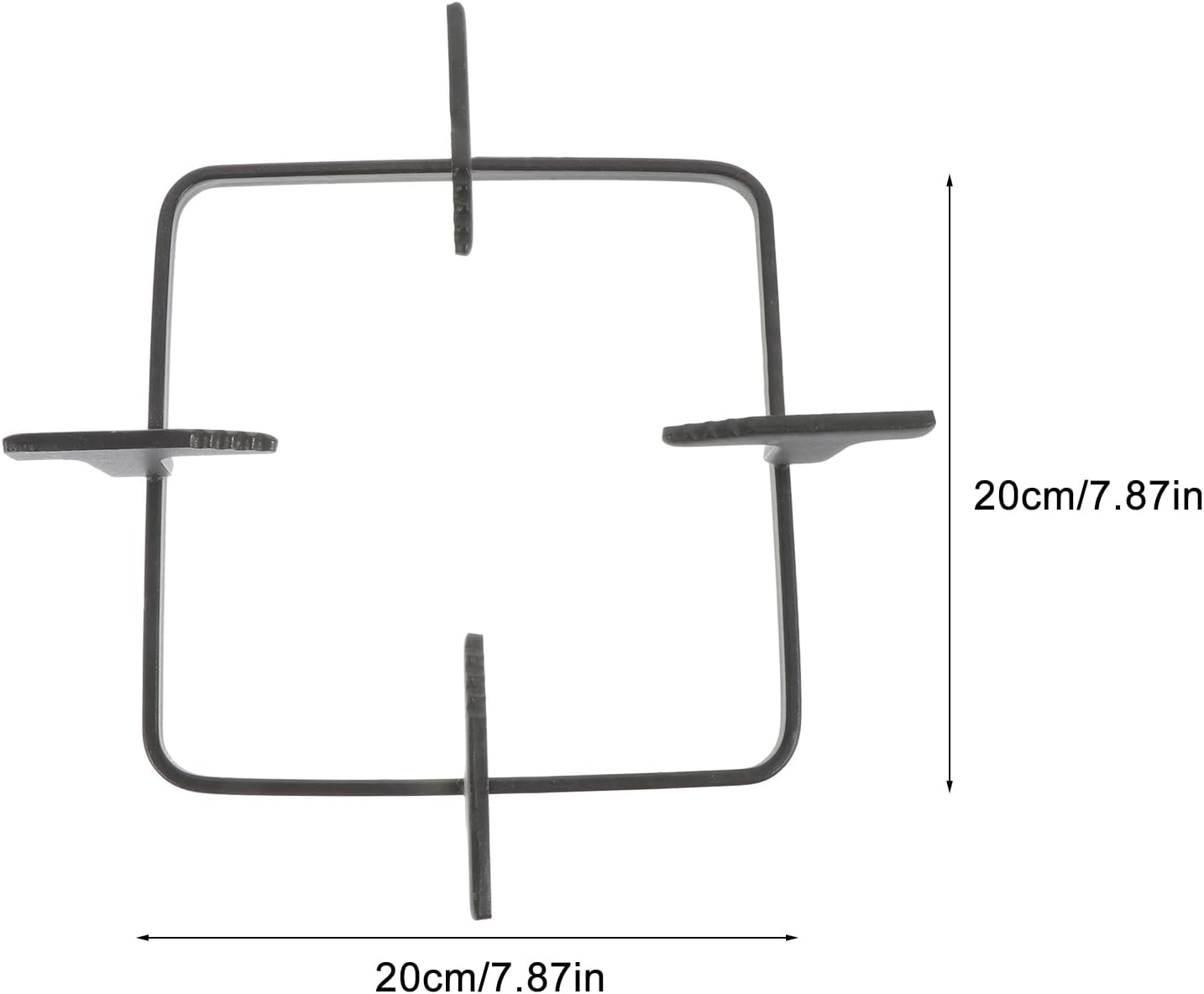 ABCISI Wok Ring, Heavy Duty Cast Iron Wok Support Ring, Sturdy Square Kitchen Pan Rack for Gas Burners, Non-Slip Wok Pan Stand Holder, Pot Rack Stove Trivets, 7.87 inch
