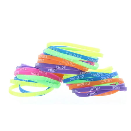 Inspirational Saying Thin Rubber Bracelets Lot Of 36 Party Favors Inspirational Saying Thin Rubber Bracelets Lot Of 36 Party Favors