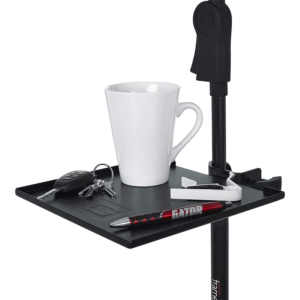 Gator GFW-SHELF0909 Gator Frameworks small microphone stand clamp-on utility shelf, capacity up to 10lbs.