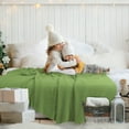 thumbnail image 3 of PiccoCasa 100% Cotton Soft Knitted Throw Solid Blanket for Couch Sofa Bedroom, Green 71"x79", 3 of 8
