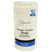 Mainstays Shower Curtain Rings, 12 Piece