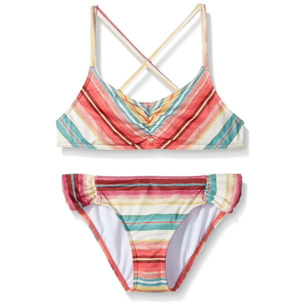 Billabong - Billabong Girls Striped Printed Bikini Set Swimwear ...