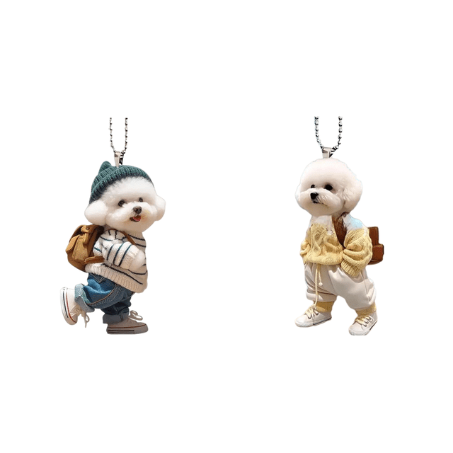 Adornos Colgantes para Coche Mochila Acrílica Creativa Cachorros (estilo 1)
