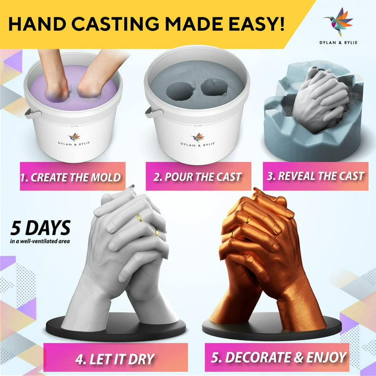 Hand Casting Kit Couples - Plaster Hand Mold Casting Kit, Gift for
