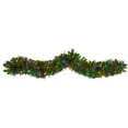 thumbnail image 2 of Nearly Natural 6ft. Colorado Fir Artificial Christmas Garland with 50 Multicolored LED Lights, Berries and Pinecones, 2 of 7