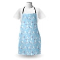 thumbnail image 3 of Christmas Apron, Joyous Holiday in December Cats with Necklaces Yellow Eyes Swirled Tails, Unisex Kitchen Bib with Adjustable Neck for Cooking Gardening, Adult Size, Pale Blue Red White, by Ambesonne, 3 of 4
