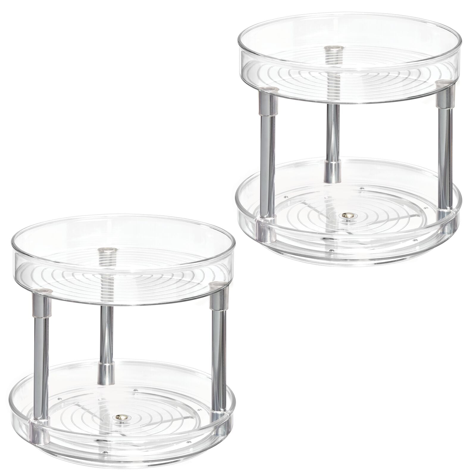 Pantry, mDesign 2-Tier Lazy Susan Turntable Food Storage Container for Cabinets 