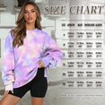 thumbnail image 3 of SCRAWLGOD Tie-Dye Pink Violet Womens Sweatshirts Polyester Crewneck Tops Long Sleeve Loose Fit Lightweight Fall Drop Shoulder Casual Pullover with Pockets, S, 3 of 7