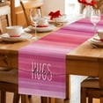 thumbnail image 4 of Happy Valentine's Day Cotton Linen Table Runner for Dining Kitchen, Valentines Pink Gradient Striped Wedding Outdoor Party Tablerunners, Dresser Scarf Coffee Tablecloth Runners 13x72 Inches, 4 of 8
