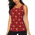 thumbnail image 1 of Fotbe Reindeer Faces Festive Red Blusas Sin Mangas para Mujer – Estilo Casual, Corte Suelto, Slim-Fit, Cuello Redondo Deportivo, Tops de Verano para Gimnasio y Yoga-Small, 1 of 7