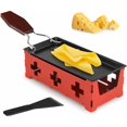 thumbnail image 1 of Cheese Steel Baking Tray, Wooden Cheese Raclette with Silicone Spatula Baking Tray Frying Pan with Wooden Handle Non-Stick Baking Tray Set-Red, 1 of 3