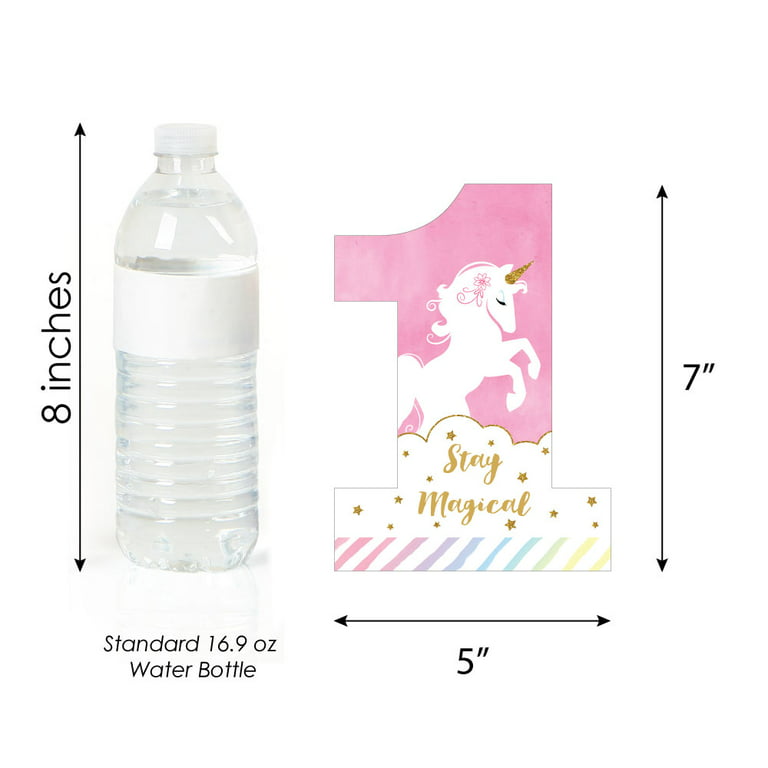 Big Dot Of Happiness Rainbow Unicorn - Magical Unicorn Party Decor - 6 Beer  Bottle Labels & 1 Carrier - Assorted Pre