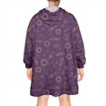 thumbnail image 2 of Wearable Oversized Blanket,Purple Sun Planet Rocket Star Pattern Wearable Blanket Hoodie for Adults,Cozy Hooded Blankets with Super Pockets,Super Warm Fuzzy Pullover for Women & Men, 2 of 6