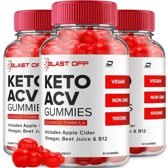 Blast Off Keto ACV Gummies Supplement - Blast Keto ACV Gummy Apple Cider Vinegar 1000MG, 3 Pack, 180 Gummies