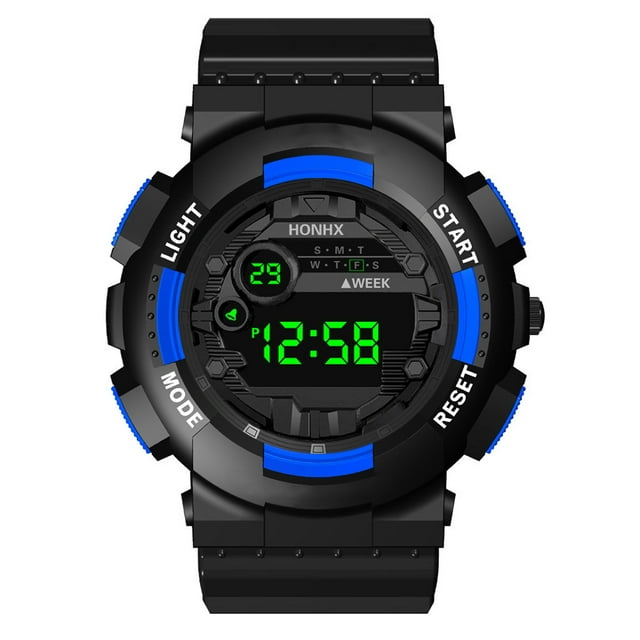 UsRHHA Men's Digital LED Sport Watch, Date Display Electronic Watch with Alarm, Outdoor Military Style Watch