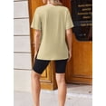 thumbnail image 2 of Weardear 3 Pack Women's Maternity Shirts V Neck Cuff Fold Pregnancy Tunic Tops Split Side Short Sleeve Pregnant Clothes, 2 of 6