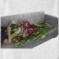 thumbnail image 6 of Grape Soft Flannel Fleece Throw Blanket, Bunch of Concorde Wine Fruits Blurred Backdrop Country Vineyard View, Cozy Plush for Indoor and Outdoor Use, 50" x 60", Lime Green Dark Coral, by Ambesonne, 6 of 6