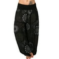 thumbnail image 1 of CEHVOM Womens Loose Print Ladies Pocket Full Length Pants Trouser Wide Leggings, 1 of 6