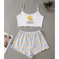 thumbnail image 2 of Conjunto de Pijama corto con estampado de dibujos animados para mujer, ropa de dormir de manga corta con cuello en V y pantalones cortos, Verano, 2 of 4