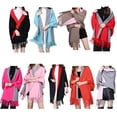 thumbnail image 3 of Minnieouse Poncho grueso de invierno para mujer con capa de borlas, chal cálido para fiestas, accesorio para vestir, viajes al aire libre Accesorios de disfraces negro rojo, 3 of 6