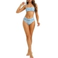 thumbnail image 2 of INSPIRAR CHIC Conjuntos de Bikini de Dos Piezas con Tirantes de Leopardo de Mujer, Bañadores de Cintura Alta, Talla X-Large, Azul, 2 of 5