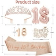 thumbnail image 5 of RUseeN 18th Birthday Decorations Gifts for Gril Including 18th Crown/Tiara, 18th Birthday Sash,18th Birthday Candles and Cake Toppers, Rose Gold 18th Balloons, 5 of 7