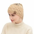 thumbnail image 5 of Prolriy Headbands for Women Hair Wool Yarn Variegated Dot Women's Head Hair Accessories Women Winter Warm Headband Skiing Knitted Cap Ear Warmer Headbands Womens Headbands Hair Accessories for Women G, 5 of 8