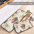 thumbnail image 5 of 2-Piece Kitchen Rugs Set Non-Slip Mats Carpet Floor for Kitchen, Bathroom (19.7"x27.6" & 19.7"x47.2") Retro Santa Claus and Reindeer, 5 of 7