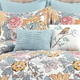 thumbnail image 4 of Lush Decor Blue and Yellow Sydney 7-Piece Comforter Set Luxury Bedding (King), 4 of 5