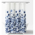 thumbnail image 2 of Lush Decor, Navy Zuri Flora Shower Curtain-Fabric Watercolor Floral Print Design, x 72, 72" x 72, 2 of 6