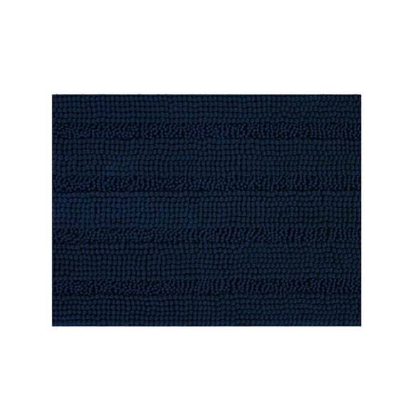 Yuarrent Alfombrilla impermeable y fácil de limpiar para baño Alfombrillas de baño absorbentes antideslizantes de tela asequible Juegos de accesorios de baño Azul marino 43*61