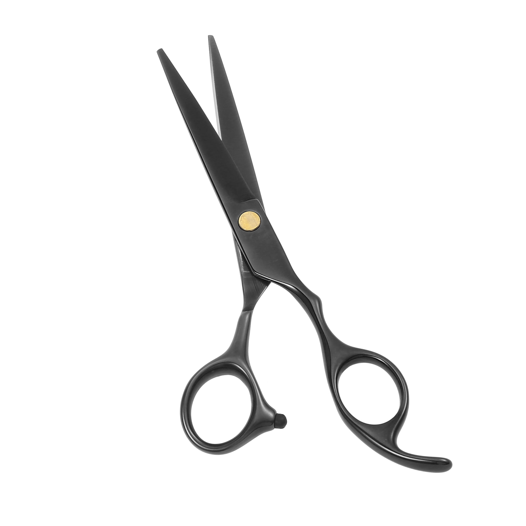 Portable 6 Inch Length Straight Scissors for Long Short Thick Hard Soft Hair for Men Women Black