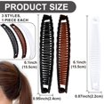 thumbnail image 2 of 3pcs Banana Hair Clips, Non-Slip Large Hair Claws for Women, Classic Double Combs Hairpin Accessories for Thick Thin Fine Curly Straight Long Short Hairstyles, 2 of 6