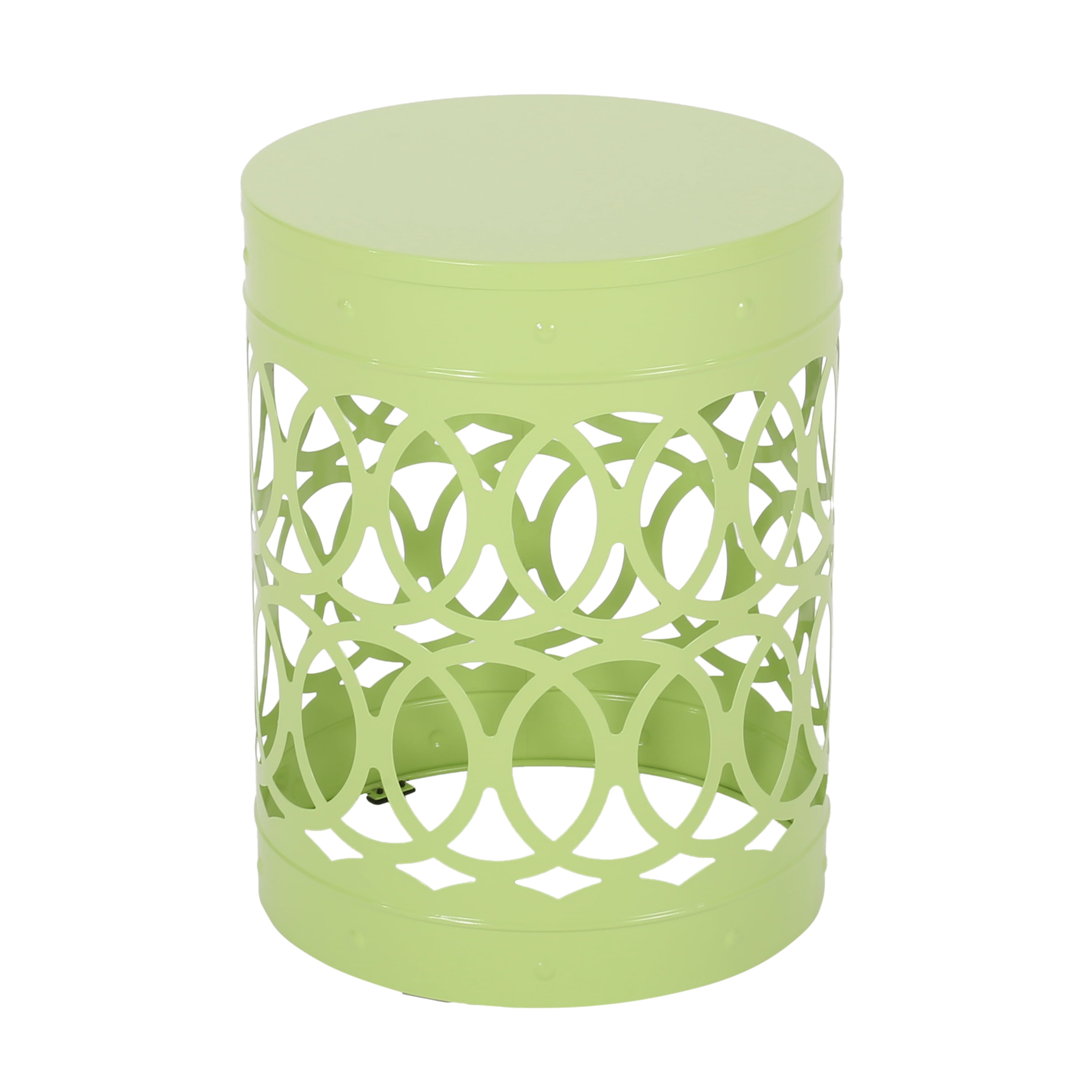 Leumius Outdoor Metal End Table All-Metal End Table Modern Accent Table for Patio/Outdoor,13.75" x 13.75" x 18",Green
