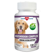 Mushroom Complex for Dogs - Immune Support for Dogs - With Turkey Tail, Lion's Mane, Shiitake and Maitake - 120 Chewables Tablets