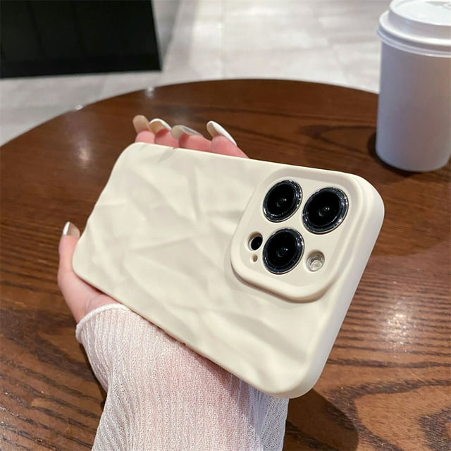 For iPhone 15 16 14 13 12 11 Pro Max Plus Mini XS Max X XR Ice Cream Frosted Wrinkled Soft Phone Case Protective Soft Back Cover tzw