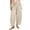 CP43_Beige, variant on Cropped Linen Barrel Pants for Women Drawstring Wide Leg Cotton Capris 2026 Casual Summer Boho Baggy Palazzo Trouser Green M