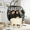 thumbnail image 7 of Bifanuo Double Wicker Swing Egg Chair Hammock Foldable Hanging Loveseat with Stand, UV Resistant Removable Cushions, 600LBS Capacity for Bedroom, Balcony, 7 of 7