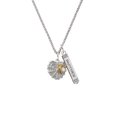 thumbnail image 2 of Delight Jewelry Two-tone Spider Web Heart with Crystal Spider Silvertone Mother Daughter Bar Charm Necklace, 23", 2 of 4