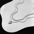 thumbnail image 5 of LATS Double Layered Love Heart Pendant Necklace for Women Silver Color Simple Neck Chain Choker Fashion Jewelry Birthday Gifts, 5 of 5