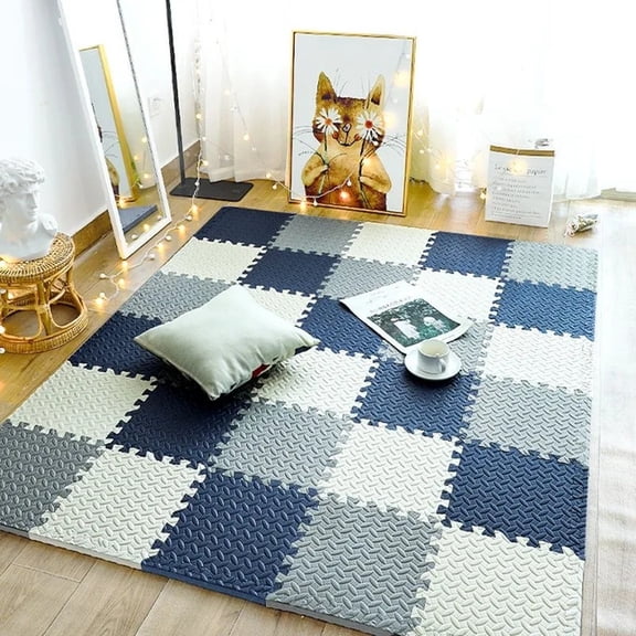 12PCS EVA Foam Baby Play Mat Interlocking Puzzle Floor Tiles Soft Cushion Exercise Mat for Kids Playroom Nursery Home